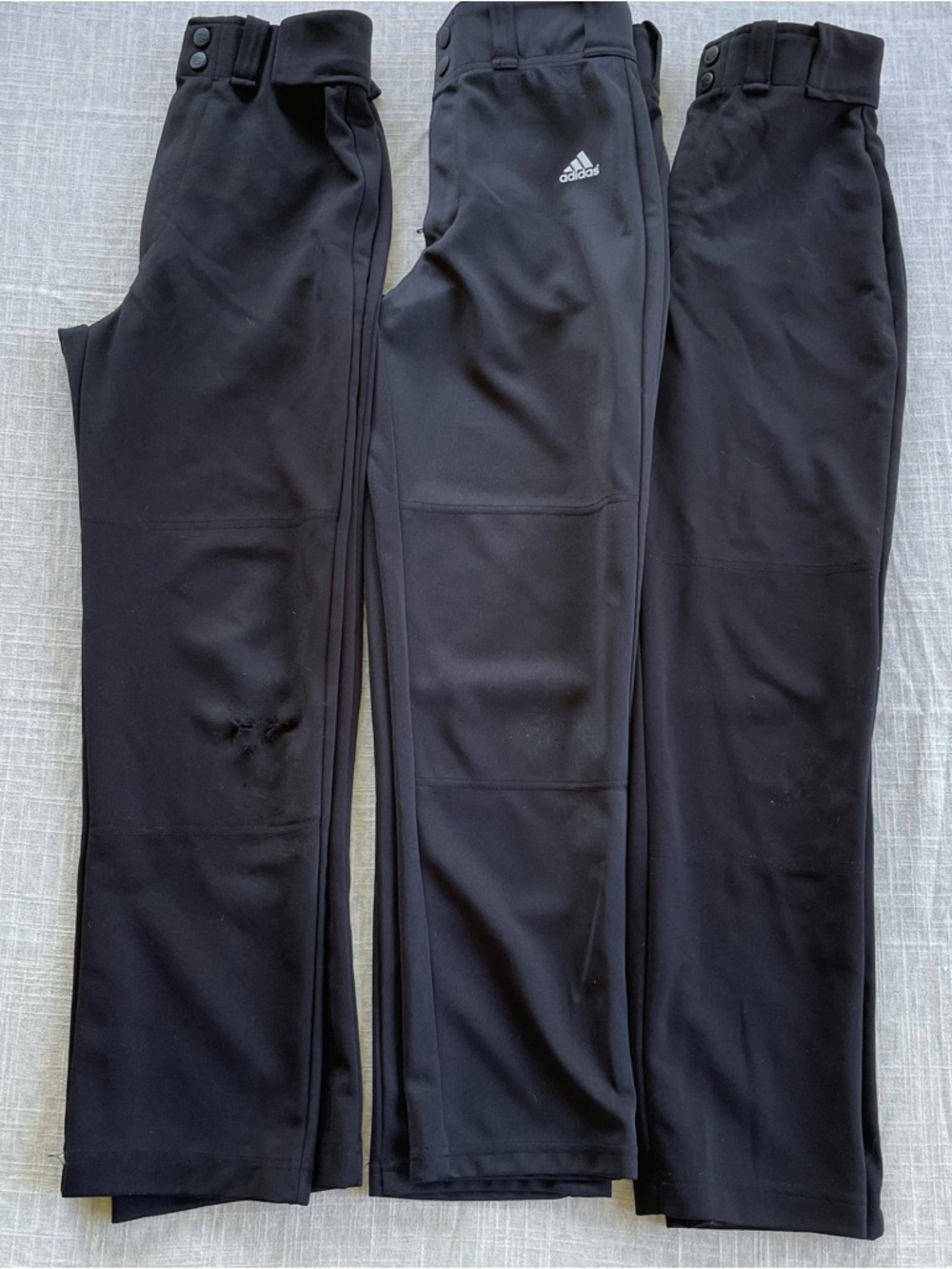 Lot Of 3 Youth Boys Medium Black Baseball Pants Rawlings Adidas